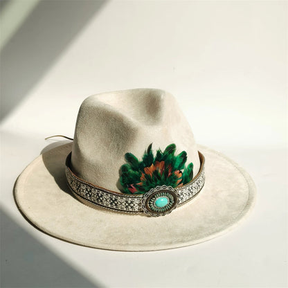 Simple Suede Fedora Hat For Men Fedoras With Handmade Band Panama Hat