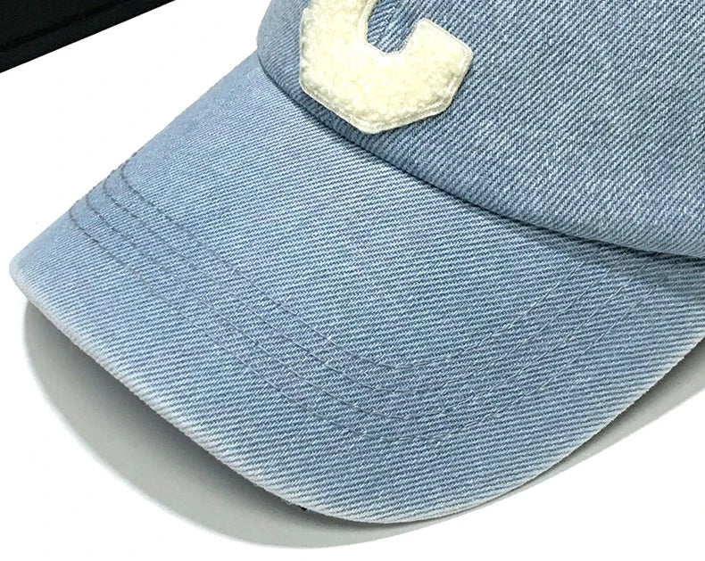 Denim Baseball Caps Casual 100% Cotton Letter C Baseball Cap