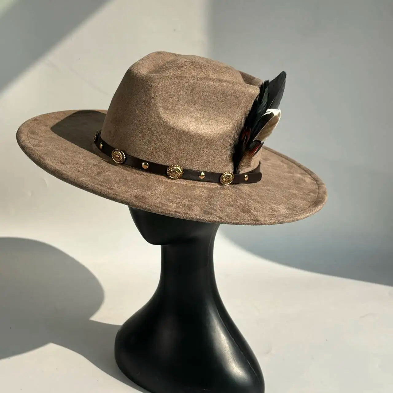 Unisex Vegan Suede Wide Brimmed Hat