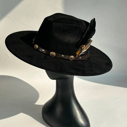 Unisex Vegan Suede Wide Brimmed Hat