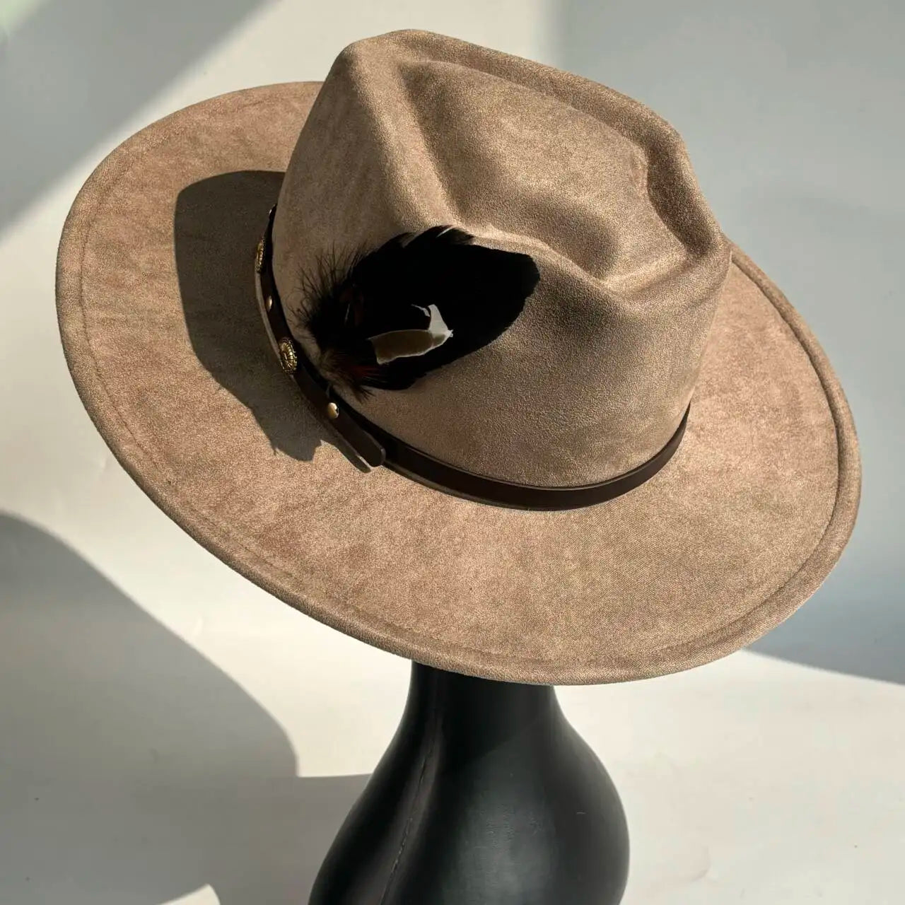 Unisex Vegan Suede Wide Brimmed Hat