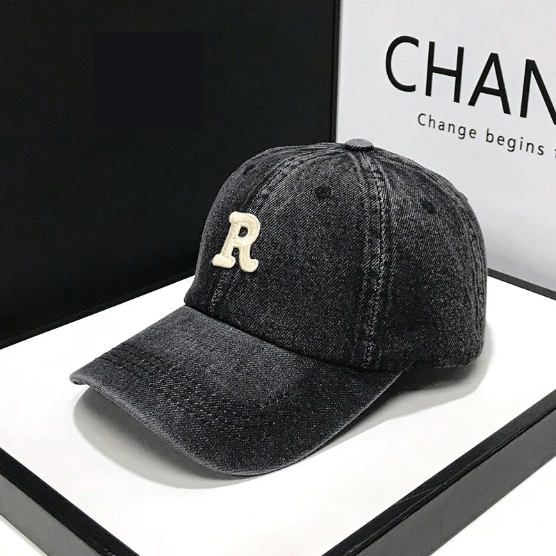 Denim Baseball Caps Casual 100% Cotton Letter C Baseball Cap