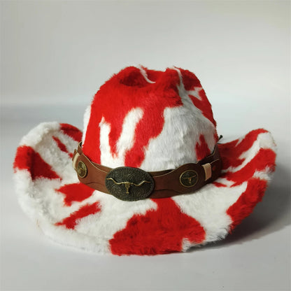 Faux Fur Cow Print Cowboy Hat Cowboy Hat For Men