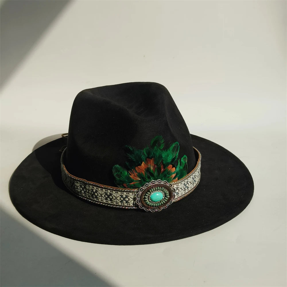 Simple Suede Fedora Hat For Men Fedoras With Handmade Band Panama Hat