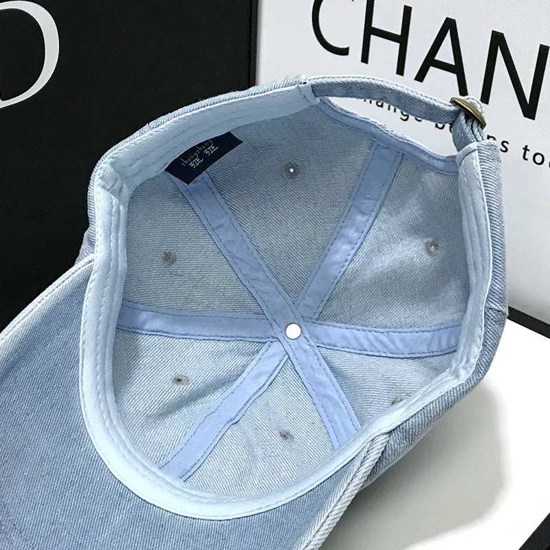 Denim Baseball Caps Casual 100% Cotton Letter C Baseball Cap
