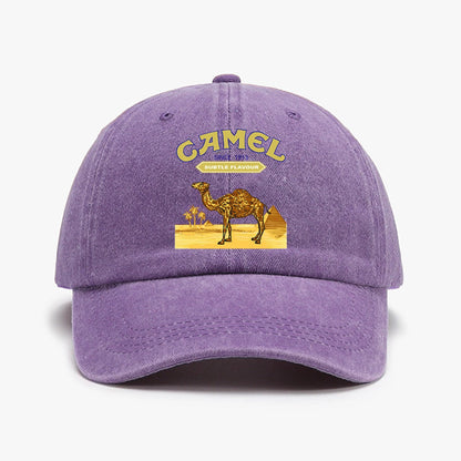 Camel Printed Baseball Cap Outdoor Fashion Accessories, Adjustable