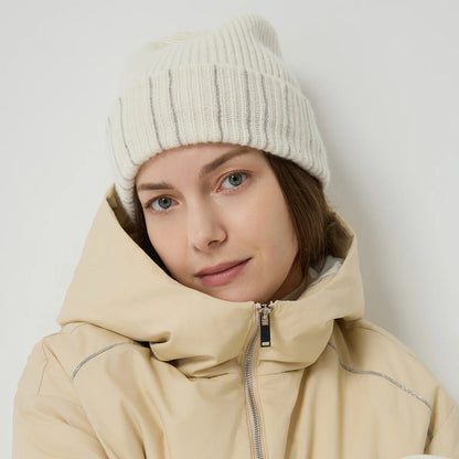 Luxury Women's 100% Cashmere Beanie Soft Rib Knit Winter Hat