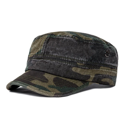 Washed Cotton Military Cadet Army Caps For Men Unique Design Adjustable