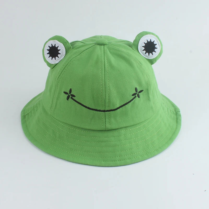 Parent-Kid Frog Bucket Hat Panama Fishing Hat Cartoon Cute Hats