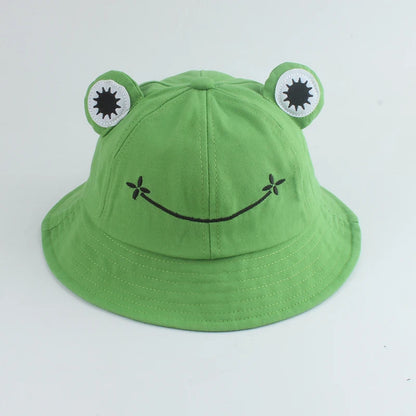 Parent-Kid Frog Bucket Hat Panama Fishing Hat Cartoon Cute Hats