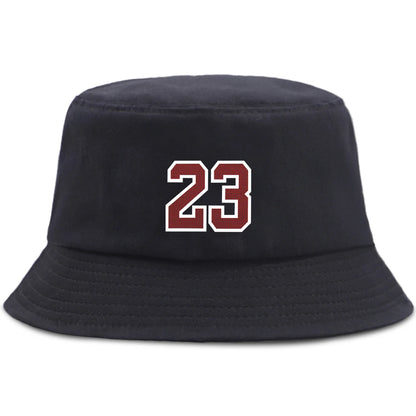 Fashion Letter 23 Print Bucket Hat Unisex Summer Beach Panama Hats