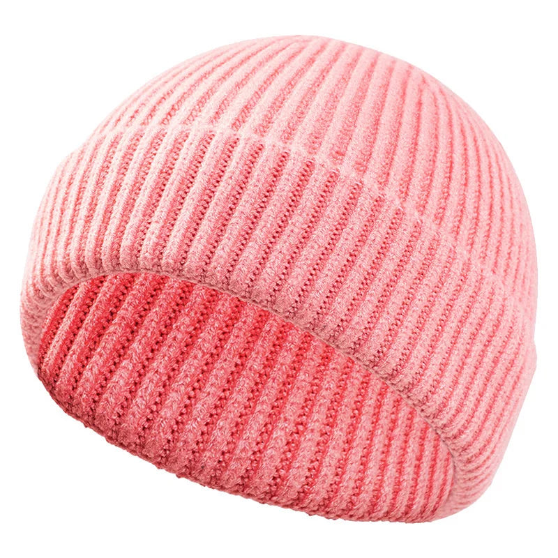 High Quality Thick Warm Male Winter Beanies Adult Casual Short Thread Hip Hop Hat