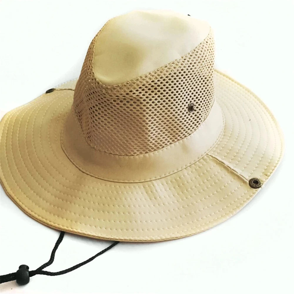 New Fishing Caps Men's Outdoor Hat Knight Cap Wide Straw Hat