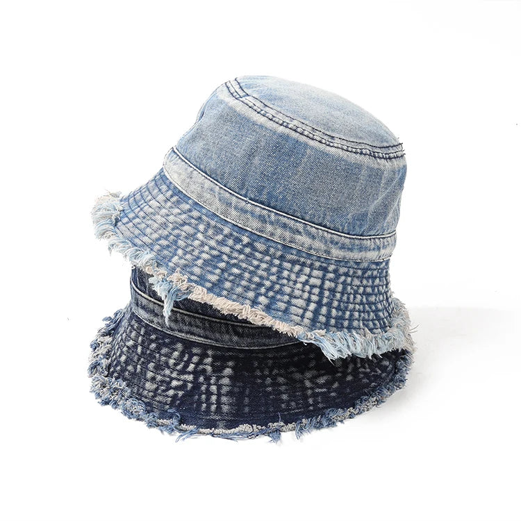 Spring Pure Washed Frayed Fisherman Hat
