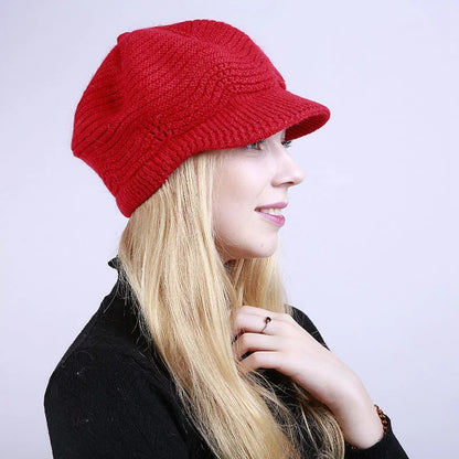 Fashion Knitting Solid Color Thicken Women Winter Hat