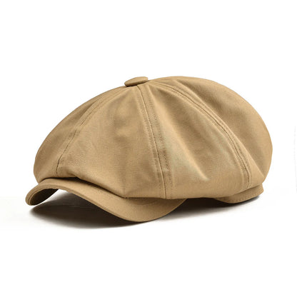 Newsboy Cap Men's Twill Cotton Hat 8 Panel Hat Baker Caps Retro