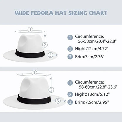 Simple Outside Black Inside Camel Patchwork Wide Brim Fedora