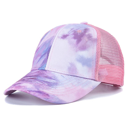 New Fashion Women Tie Dye Cap Multicolor Irregular Print Baseball Cap