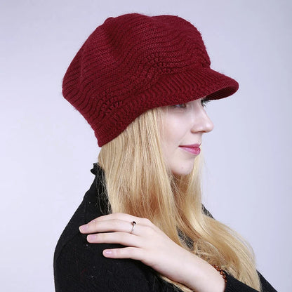 Fashion Knitting Solid Color Thicken Women Winter Hat