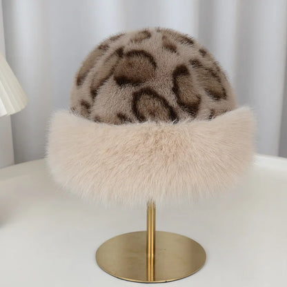 Factory Direct Wholesale Retro Leopard Print Plush Fur Hat