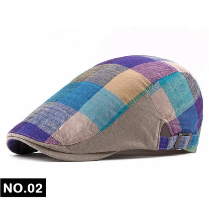 Men Women Classic Englad Style Plaid Berets Caps