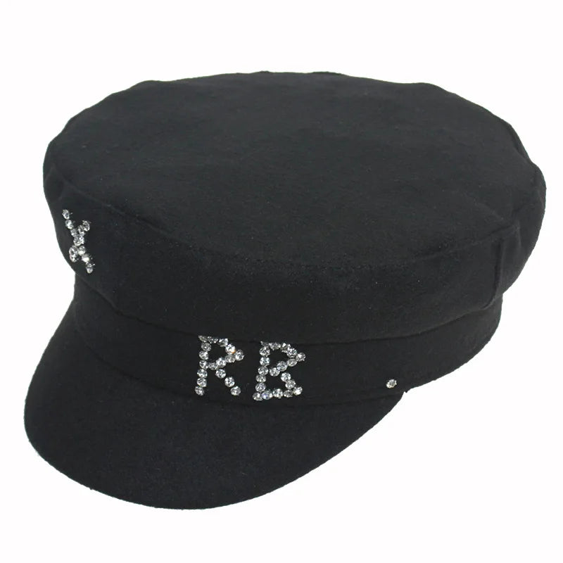 New Diamond Letter Newsboy Caps Women