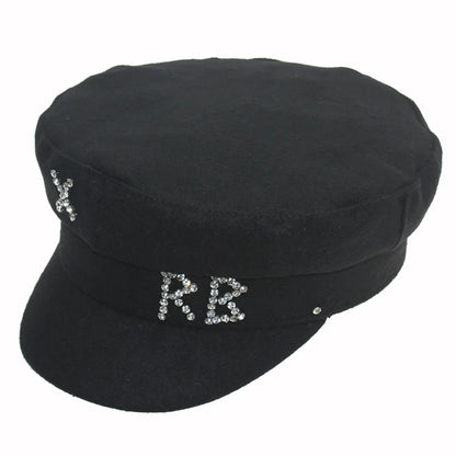 New Diamond Letter Newsboy Caps Women