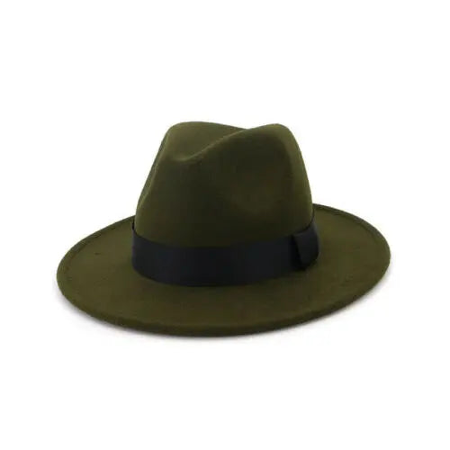 Women Winter Yellow Classic Elastic Fedora Hat