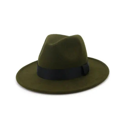 Women Winter Yellow Classic Elastic Fedora Hat