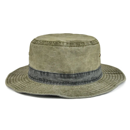 Bucket Hats for Men Washed Cotton Outdoor Panama Hat Summer Fishing Hunting Cap