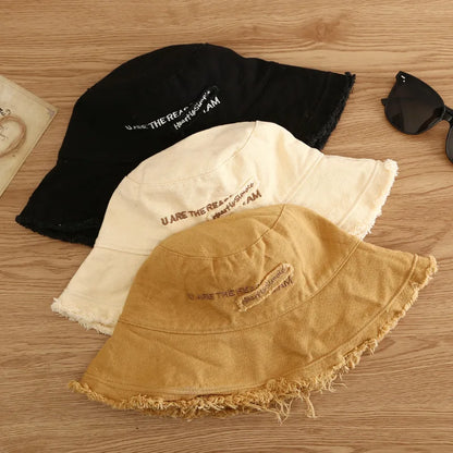 Fashion Women Cotton Bucket Hats Female Summer Autumn