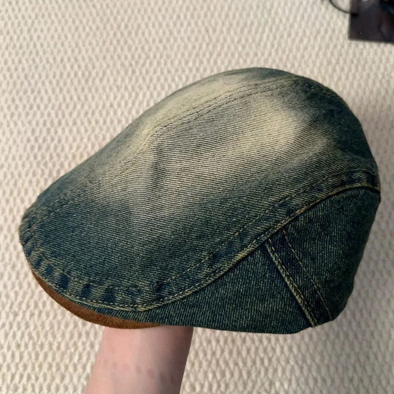 Men Beret Plaid Thick Hat For The Elderly Advanced Winter Autumn Cap