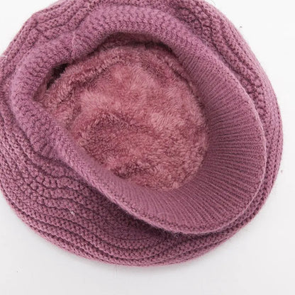 Fashion Knitting Solid Color Thicken Women Winter Hat