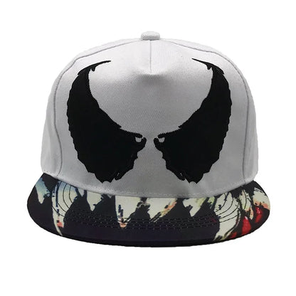 Large Eyes Prints Embroidery Wing Pattern Venom Unisex Hip Hop Caps