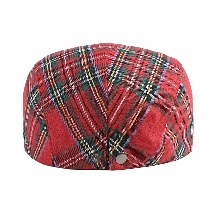 Fashion Fine Stripe Lattice Berets Hat Women Men Spring Summer