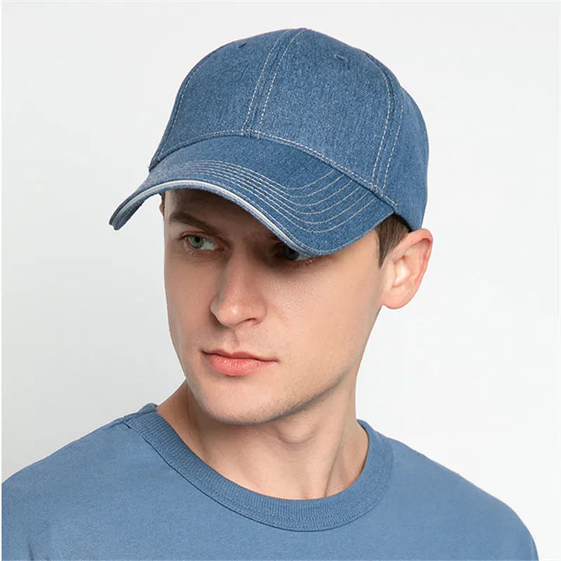 Denim Fabric Baseball Cap Fashion Long Brim Sun Hat