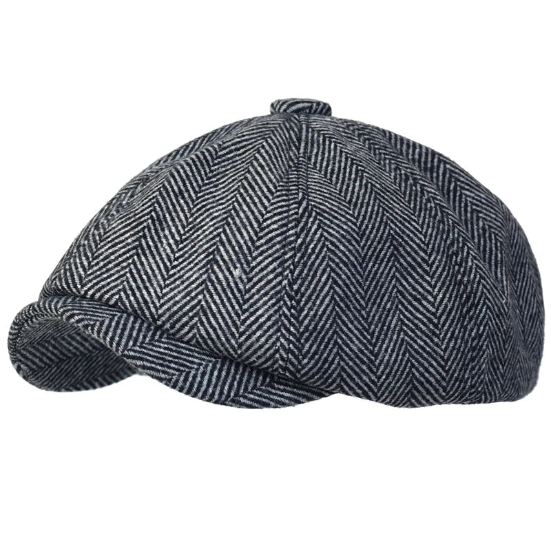 Peaky Blinders Hat Men's Newsboy Hats Vintage Herringbone Octagon Cap
