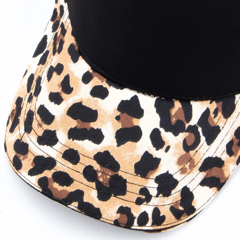 Women Leopard Print Baseball Cap Fashion Hip Hop Caps
