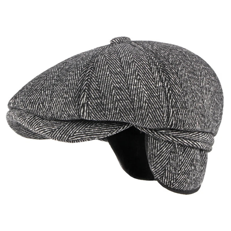 Men Berets Autumn Winter Cap Hat Thick Warm Men Beret Cap Male Vintage