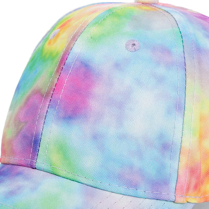 New Fashion Women Tie Dye Cap Multicolor Irregular Print Baseball Cap