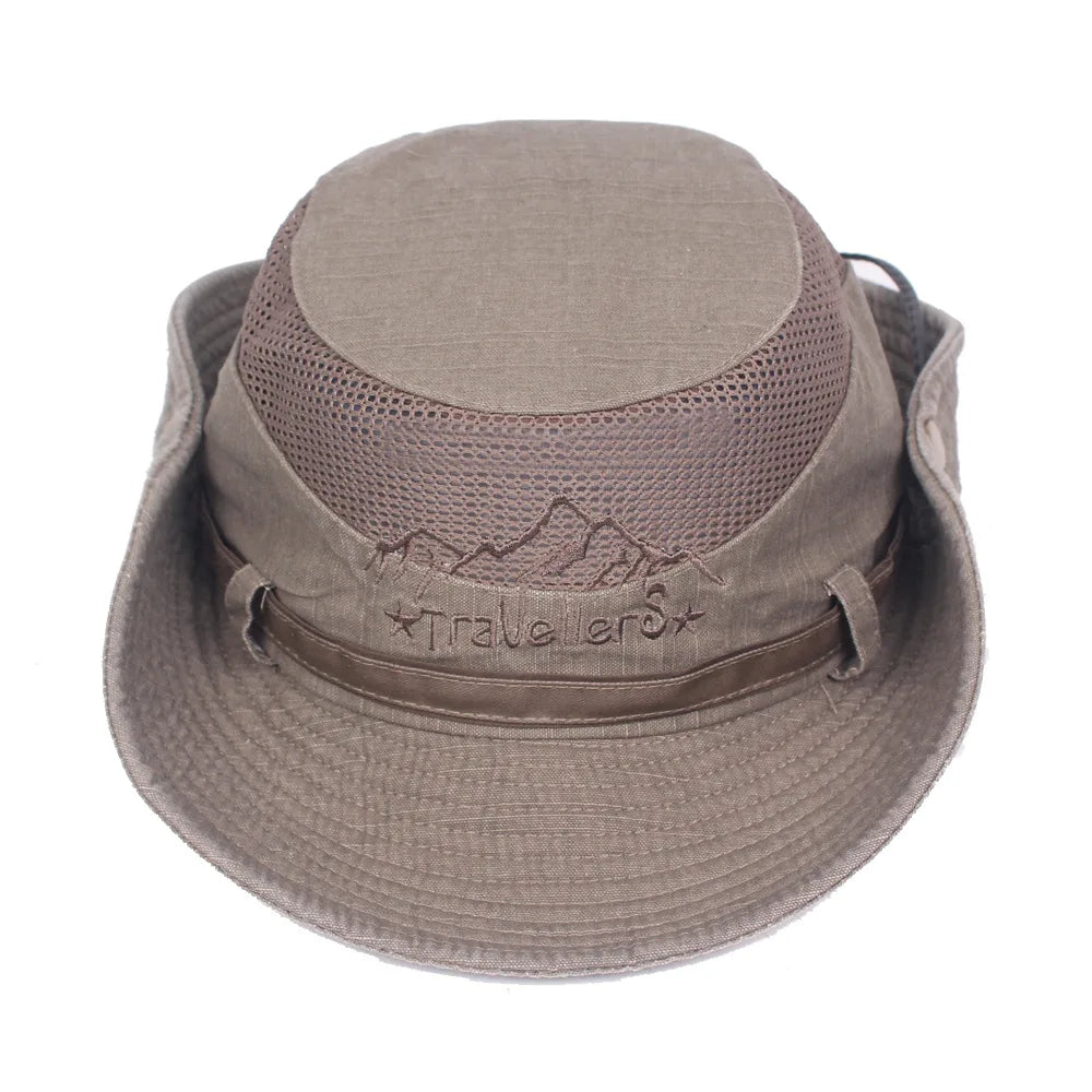 Outdoor Bucket Hat Men Summer Breathable Panama Cap