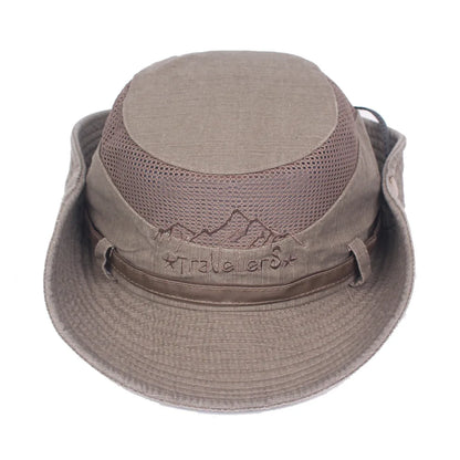 Outdoor Bucket Hat Men Summer Breathable Panama Cap