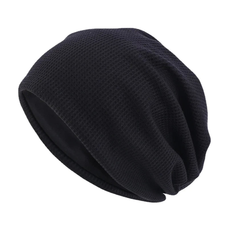 Double Fabric Waffle Pattern Spring Autumn Unisex Skullies & Beanies