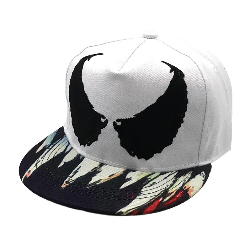 Large Eyes Prints Embroidery Wing Pattern Venom Unisex Hip Hop Caps