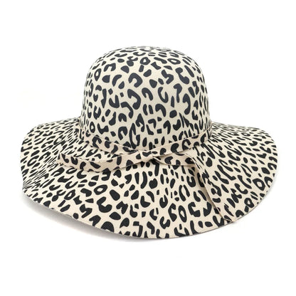 Wide Wave Brim Artificial Wool Felt Fedora Hats