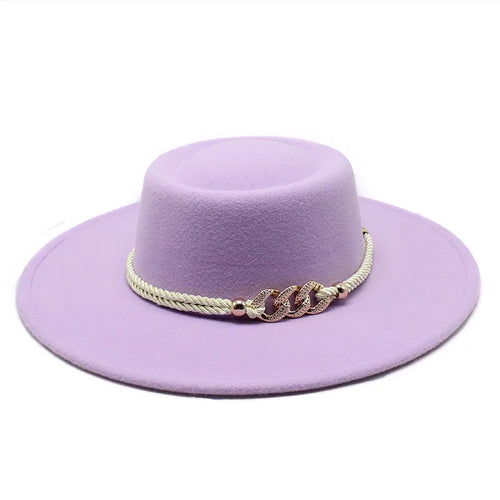 Wide Brim Felt Fedora Hat Women Men Wool Derby Top Hats