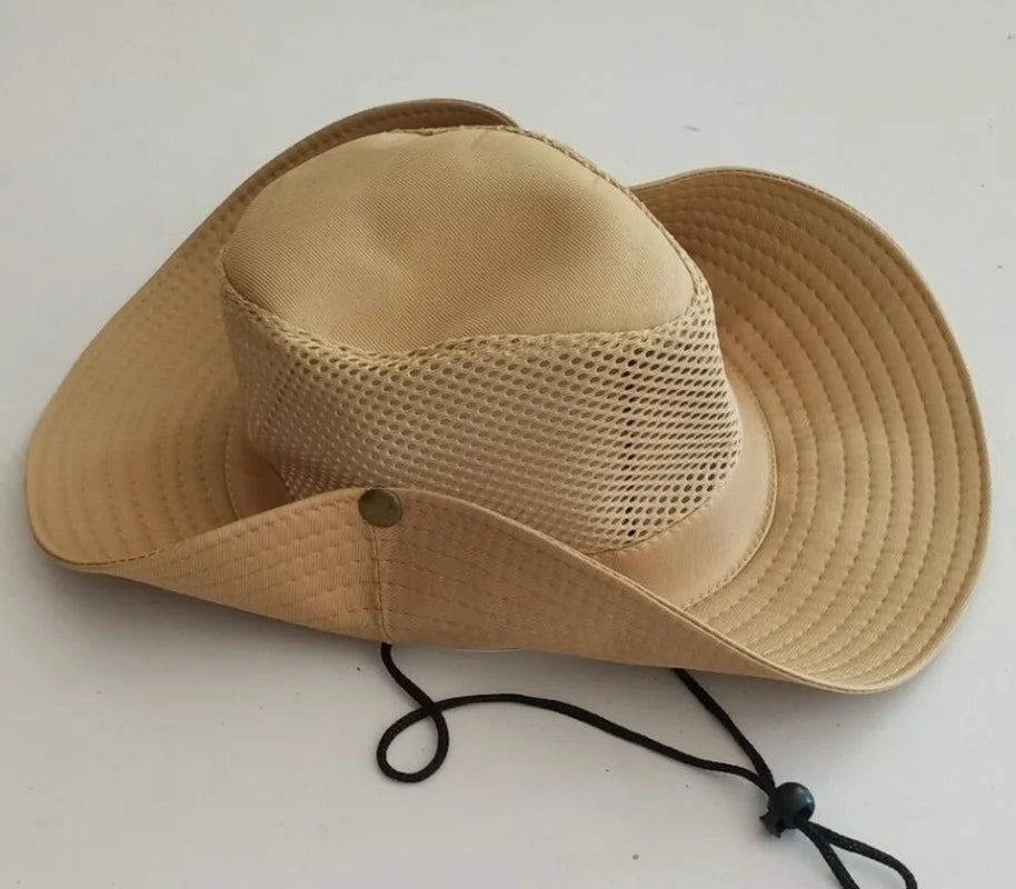 New Fishing Caps Men's Outdoor Hat Knight Cap Wide Straw Hat