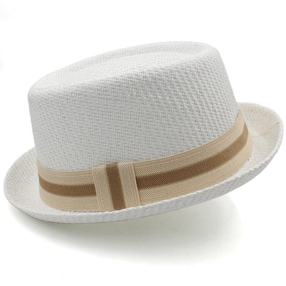 Men Women Classical Straw Pork Pie Hats Fedora Sunhats Trilby Caps