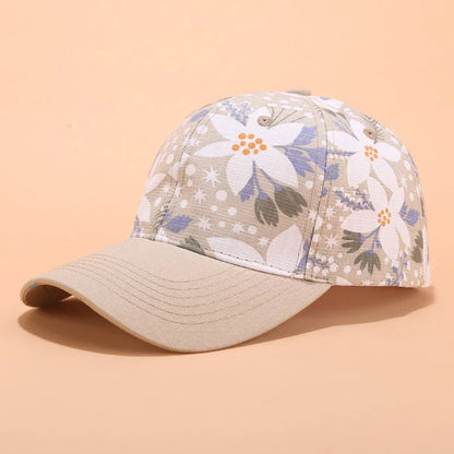 Flower Print Women Baseball Cap Female Adjustable