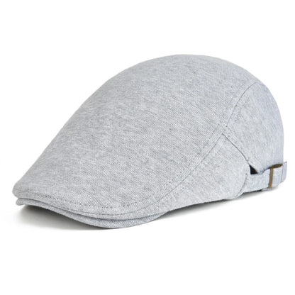 100% Cotton Men Black Flat Ivy Cap